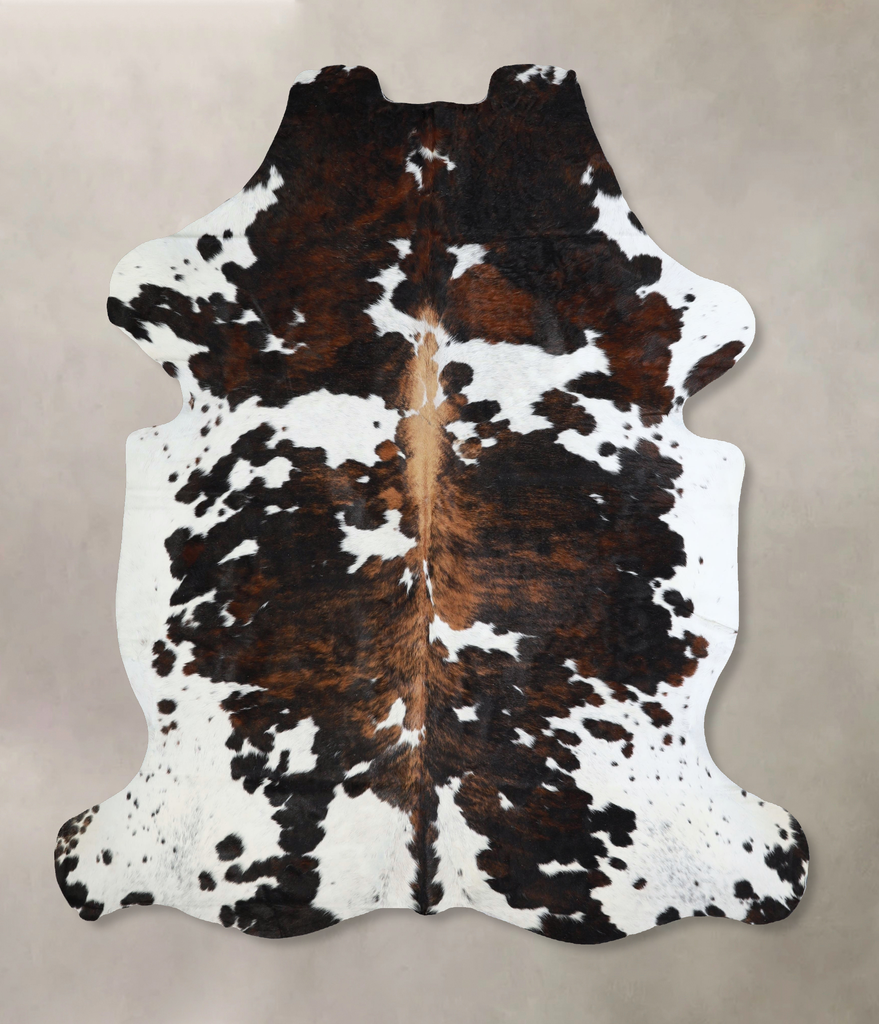 Tricolor X-Large European Cowhide Rug 7'2"H x 6'2"W #A41299 by Hudson Hides