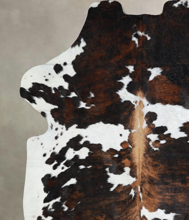 Tricolor X-Large European Cowhide Rug 7'2"H x 6'2"W #A41299 by Hudson Hides