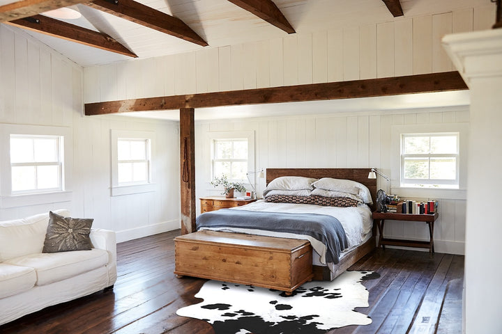 Black and White X-Large Brazilian Cowhide Rug 6'11"H x 6'11"W #A41301 by Hudson Hides