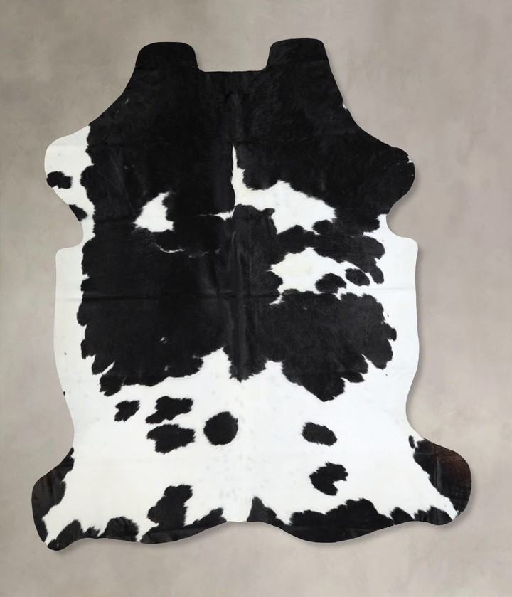 Black and White X-Large Brazilian Cowhide Rug 7'1"H x 6'3"W #A41302 by Hudson Hides