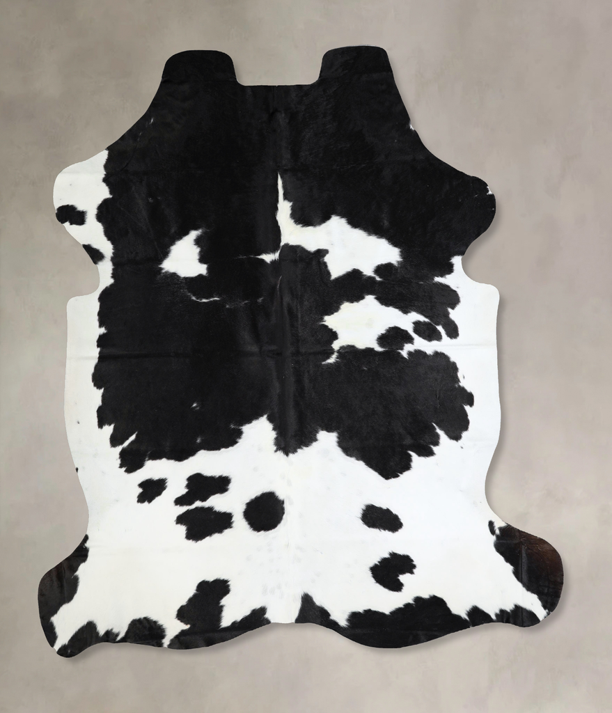 Black and White X-Large Brazilian Cowhide Rug 7'1"H x 6'3"W #A41302 by Hudson Hides