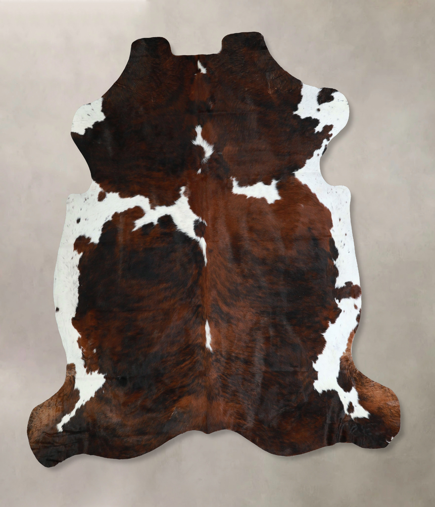 Tricolor X-Large European Cowhide Rug 7'2"H x 6'10"W #A41307 by Hudson Hides