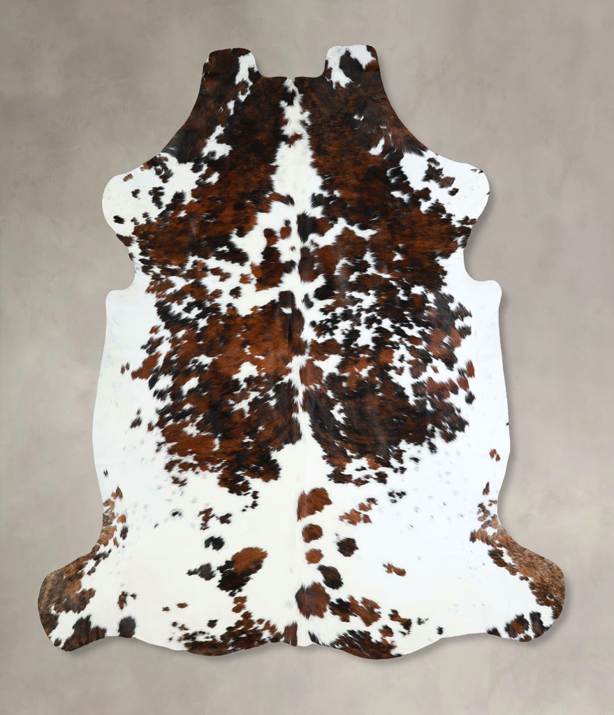 Tricolor X-Large European Cowhide Rug 7'2"H x 6'8"W #A41309 by Hudson Hides