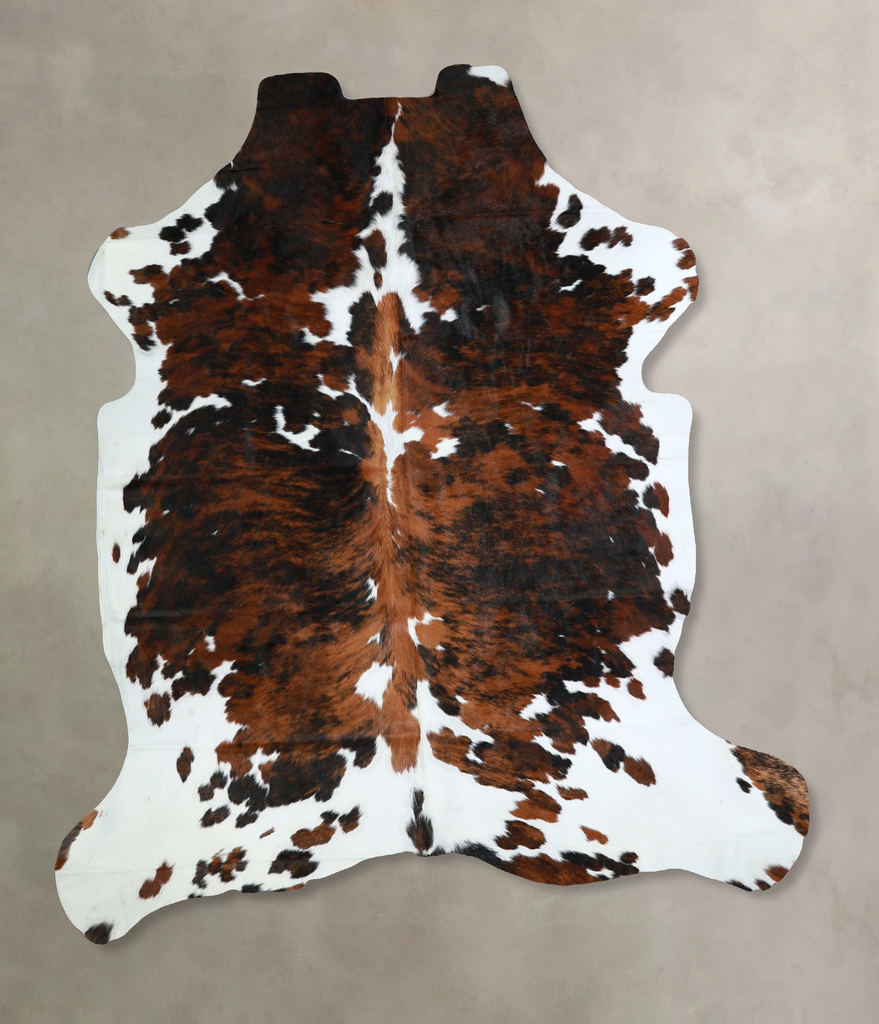 Tricolor X-Large European Cowhide Rug 6'10"H x 6'2"W #A41312 by Hudson Hides
