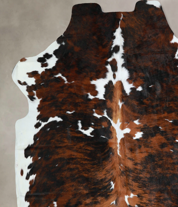 Tricolor X-Large European Cowhide Rug 6'10"H x 6'2"W #A41312 by Hudson Hides