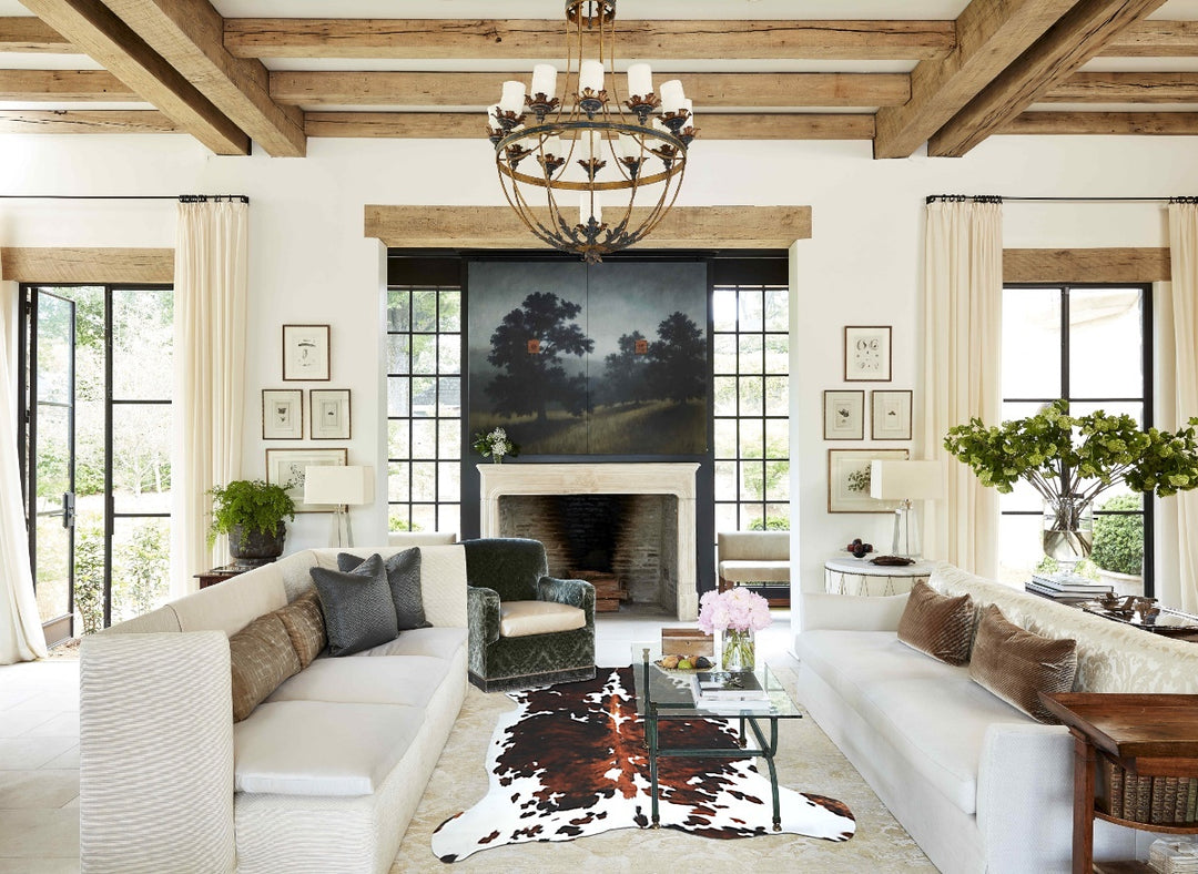 Tricolor X-Large European Cowhide Rug 6'10"H x 6'2"W #A41312 by Hudson