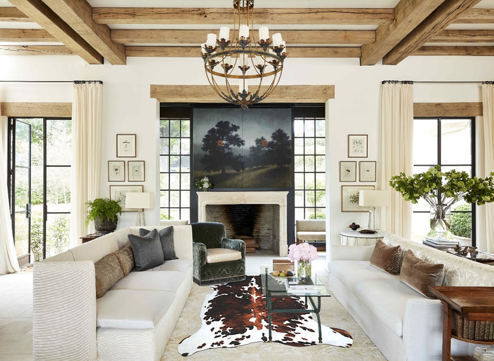 Tricolor X-Large European Cowhide Rug 6'10"H x 6'2"W #A41312 by Hudson Hides