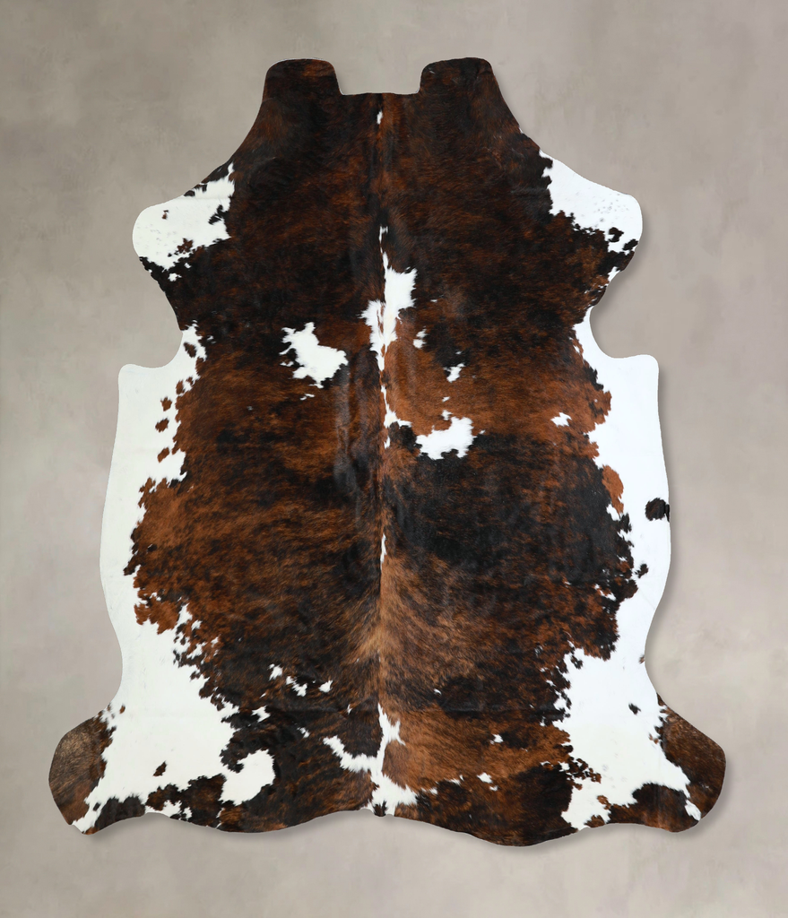 Tricolor X-Large European Cowhide Rug 6'11"H x 6'6"W #A41317 by Hudson Hides