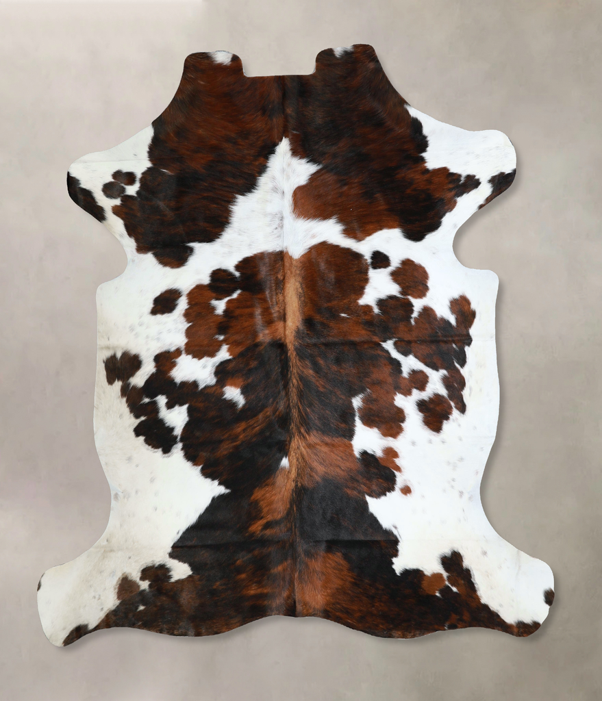 Tricolor X-Large European Cowhide Rug 6'8"H x 6'4"W #A41318 by Hudson Hides