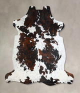 Tricolor X-Large European Cowhide Rug 7'1"H x 6'9"W #A41321 by Hudson Hides