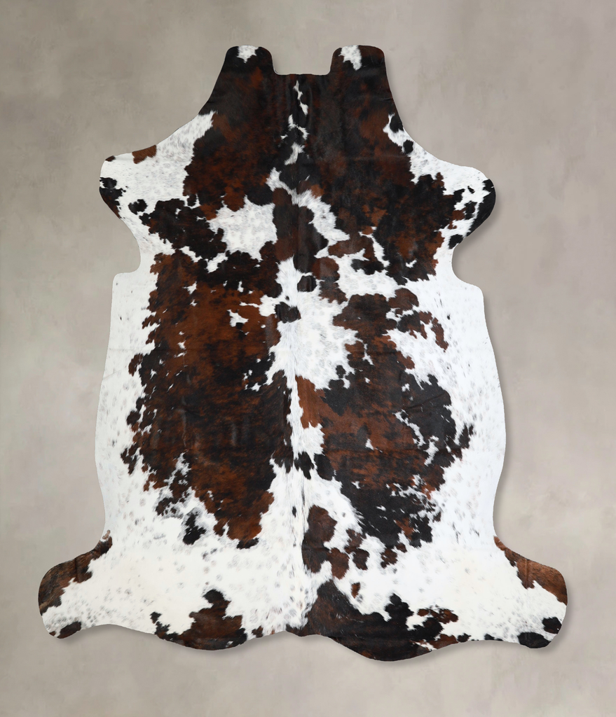 Tricolor X-Large European Cowhide Rug 7'1"H x 6'9"W #A41321 by Hudson Hides