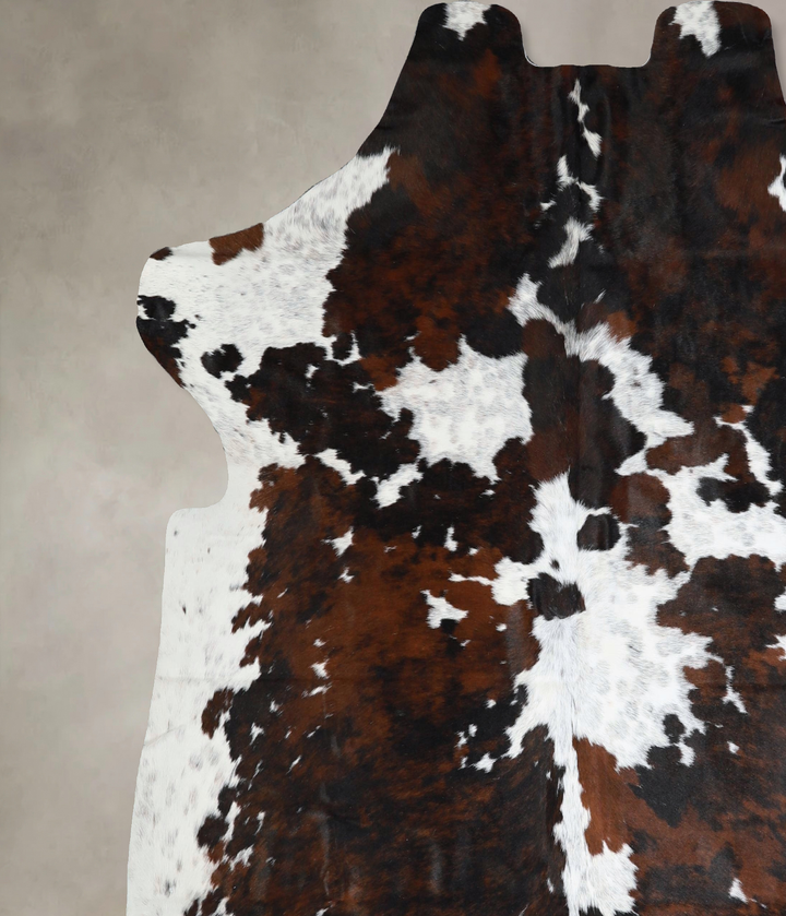 Tricolor X-Large European Cowhide Rug 7'1"H x 6'9"W #A41321 by Hudson Hides