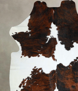 Tricolor X-Large European Cowhide Rug 7'1"H x 6'6"W #A41323 by Hudson Hides
