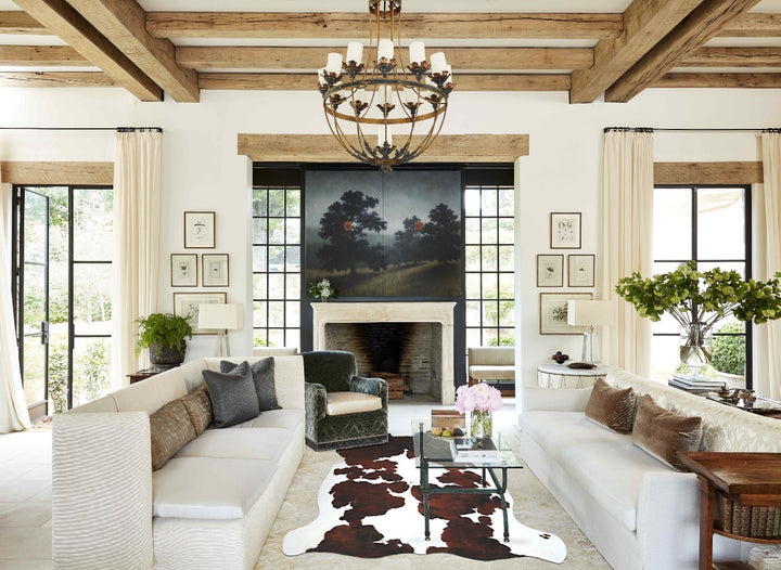 Tricolor X-Large European Cowhide Rug 7'2"H x 6'4"W #A41324 by Hudson Hides