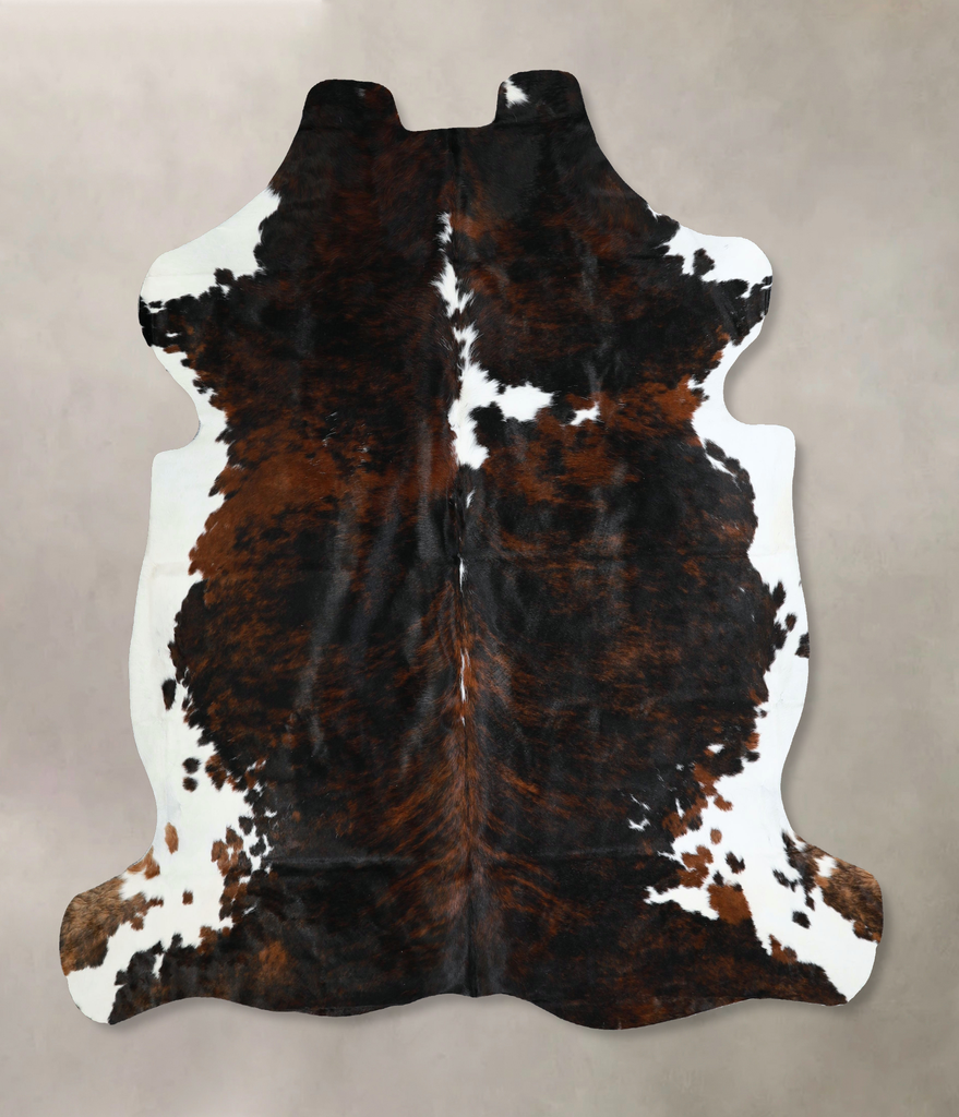 Tricolor X-Large European Cowhide Rug 6'9"H x 6'8"W #A41327 by Hudson Hides