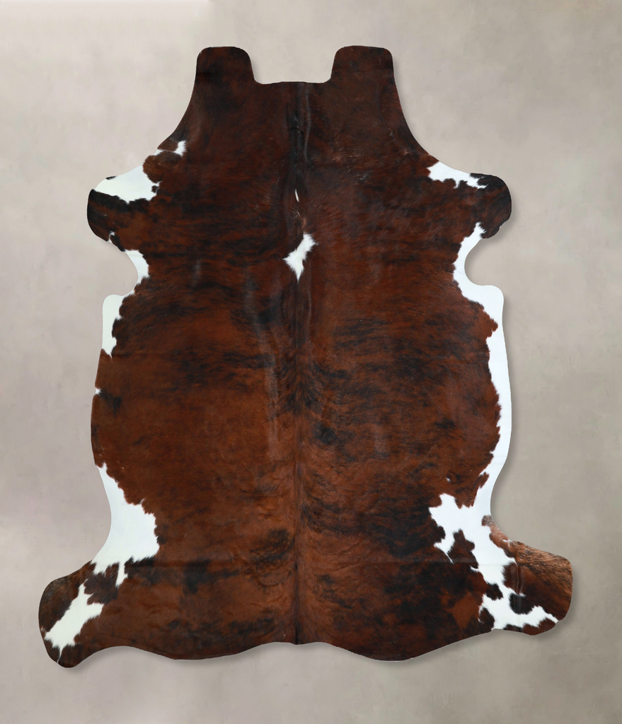 Tricolor X-Large European Cowhide Rug 6'6"H x 6'2"W #A41329 by Hudson Hides