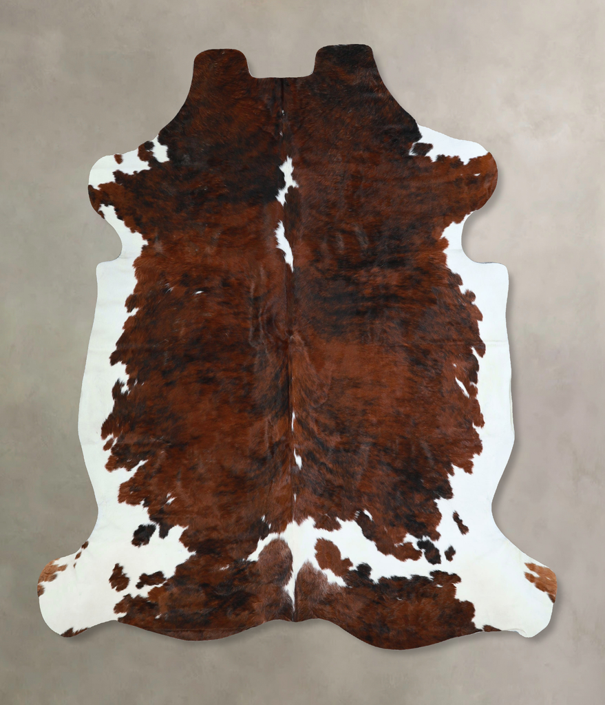 Tricolor X-Large European Cowhide Rug 6'9"H x 6'1"W #A41330 by Hudson Hides