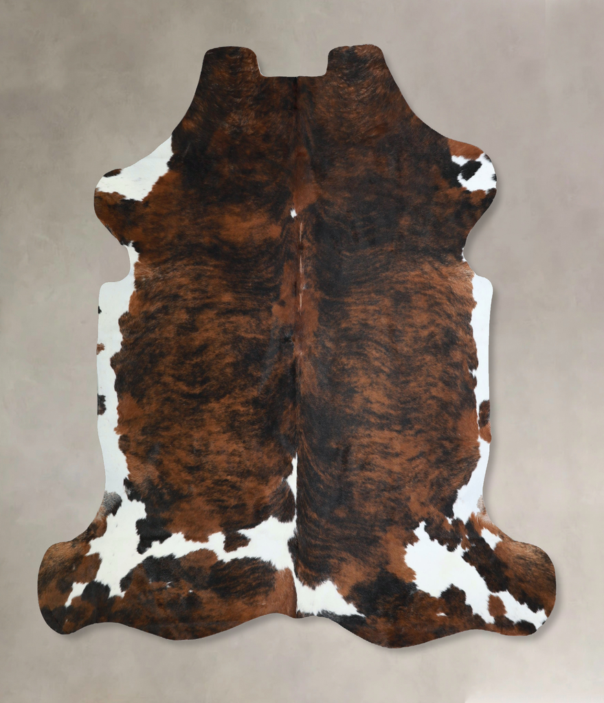 Tricolor X-Large European Cowhide Rug 6'6"H x 6'5"W #A41331 by Hudson Hides