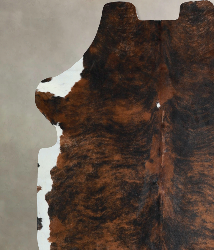 Tricolor X-Large European Cowhide Rug 6'6"H x 6'5"W #A41331 by Hudson Hides