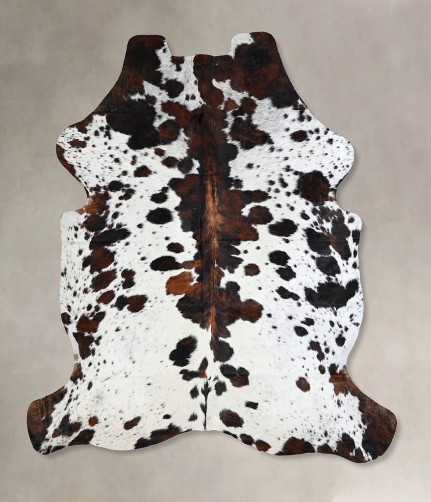 Tricolor X-Large European Cowhide Rug 6'11"H x 6'1"W #A41339 by Hudson Hides