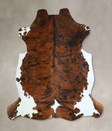 Tricolor X-Large European Cowhide Rug 6'9"H x 6'7"W #A41341 by Hudson Hides
