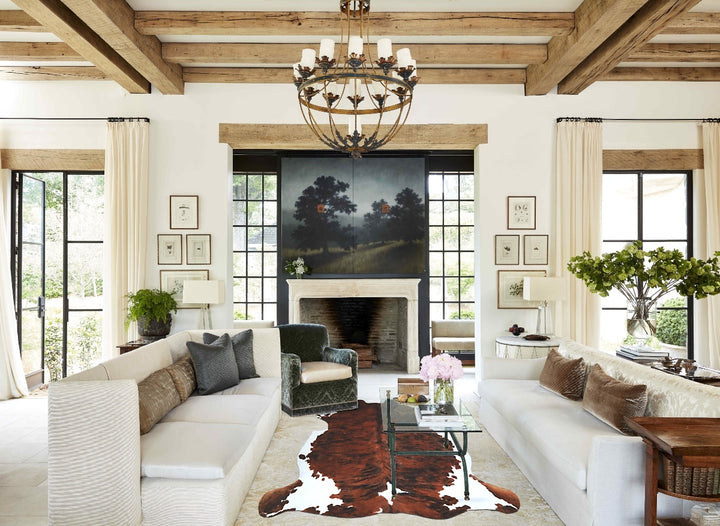Tricolor X-Large European Cowhide Rug 6'9"H x 6'7"W #A41341 by Hudson Hides