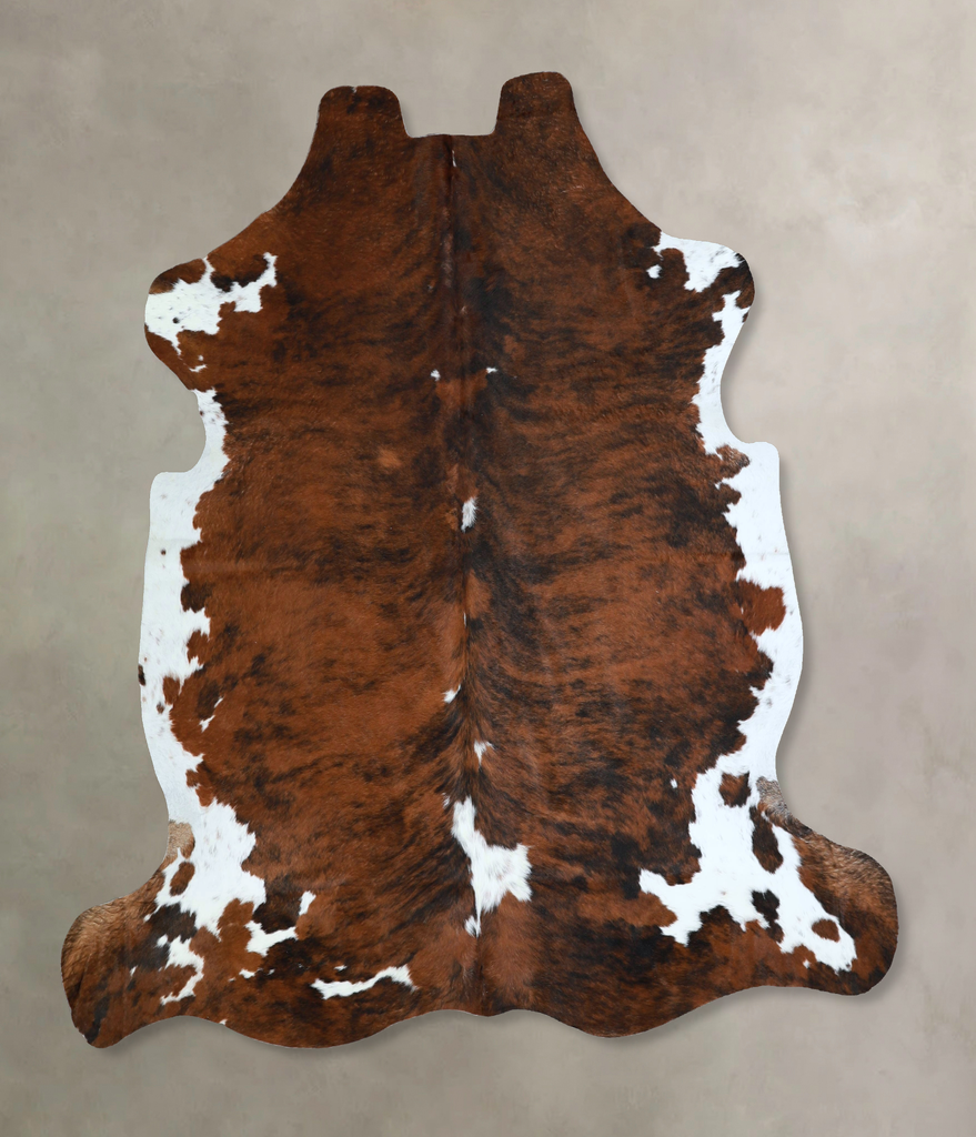 Tricolor X-Large European Cowhide Rug 6'6"H x 6'4"W #A41343 by Hudson Hides