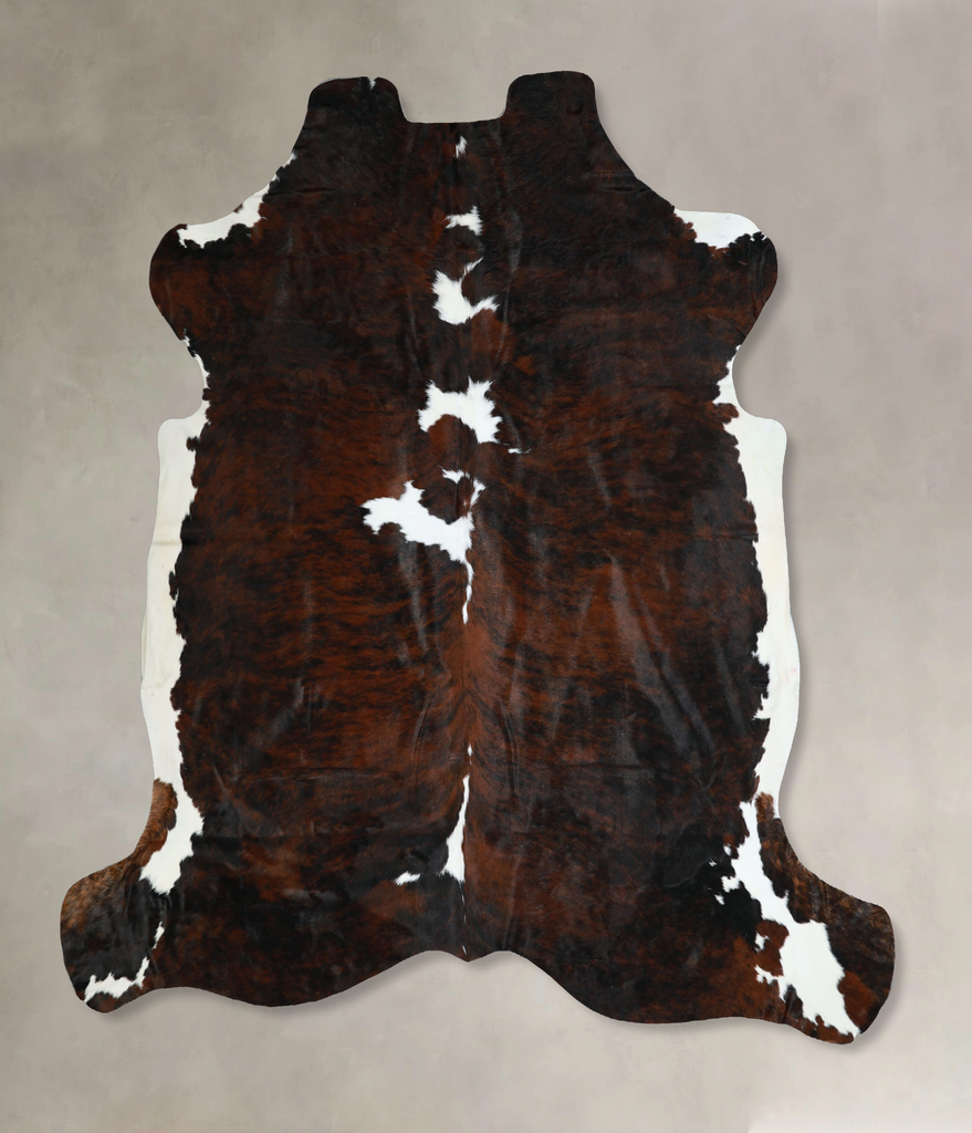 Tricolor X-Large European Cowhide Rug 7'0"H x 7'1"W #A41345 by Hudson Hides