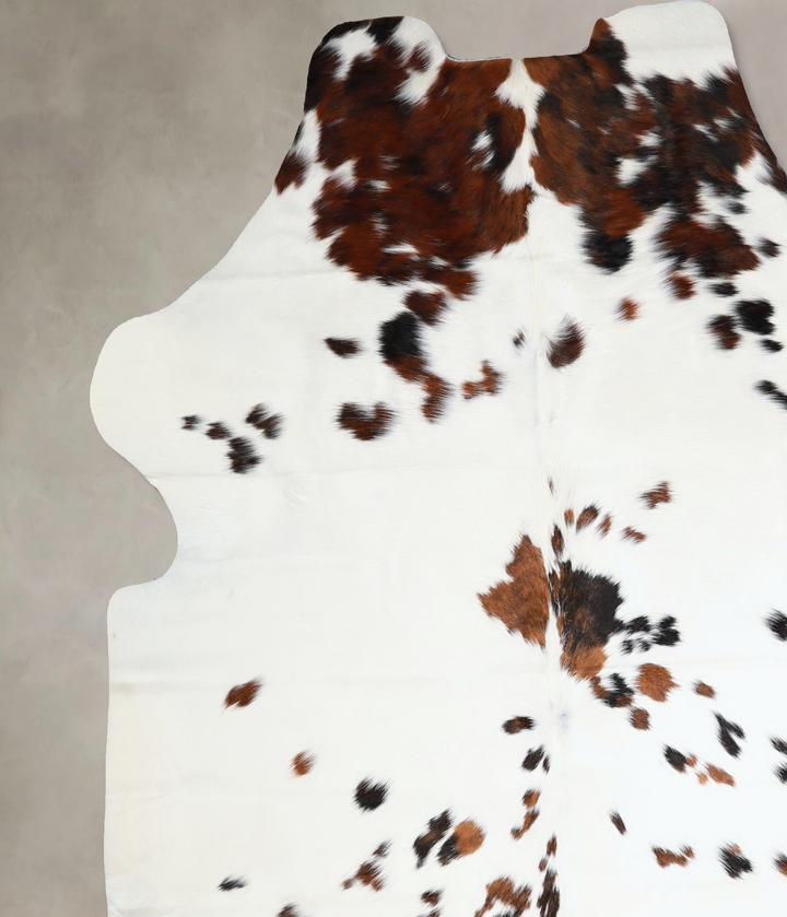 Tricolor X-Large European Cowhide Rug 6'10"H x 6'1"W #A41346 by Hudson Hides