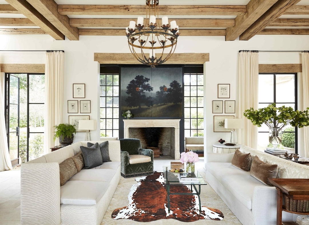 Tricolor X-Large European Cowhide Rug 6'9"H x 6'6"W #A41347 by Hudson 
