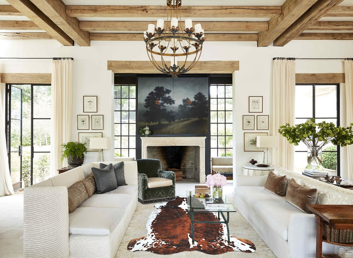 Tricolor X-Large European Cowhide Rug 6'9"H x 6'6"W #A41347 by Hudson Hides
