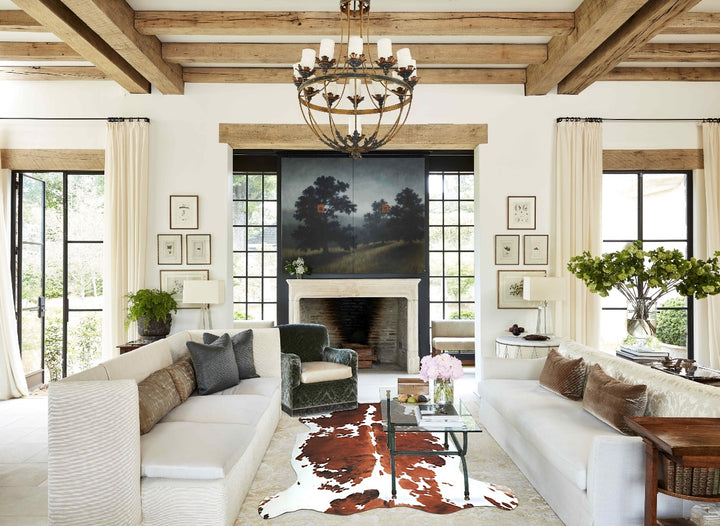 Tricolor X-Large European Cowhide Rug 6'8"H x 6'2"W #A41349 by Hudson Hides