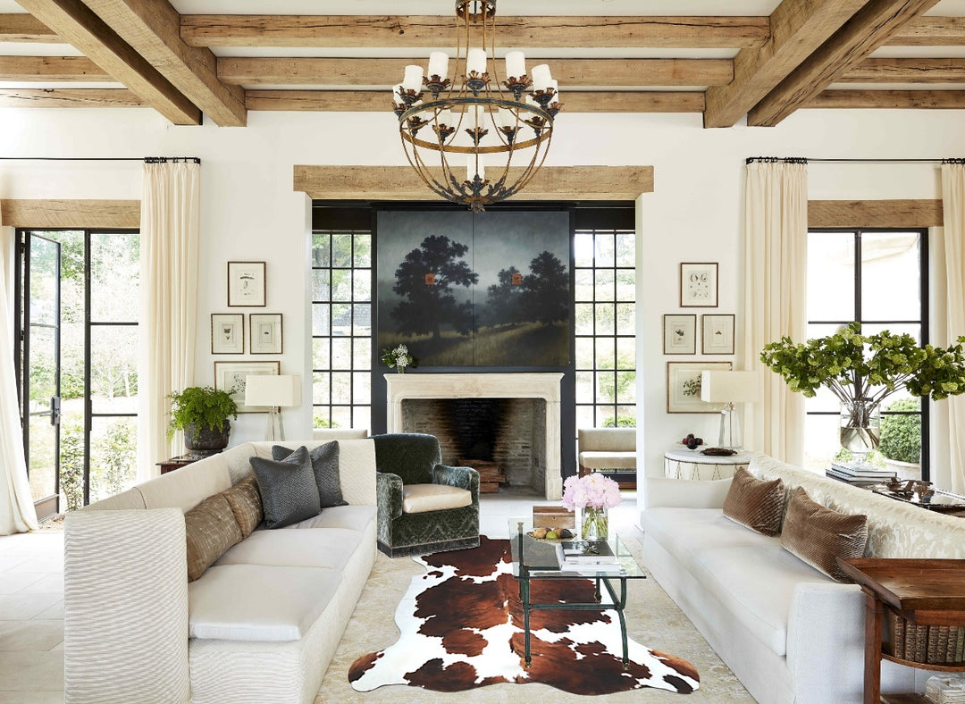 Tricolor X-Large European Cowhide Rug 6'10"H x 6'3"W #A41351 by Hudson