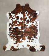 Tricolor X-Large European Cowhide Rug 6'10"H x 6'7"W #A41352 by Hudson Hides