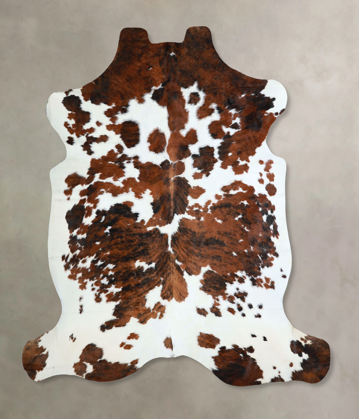 Tricolor X-Large European Cowhide Rug 6'10"H x 6'7"W #A41352 by Hudson Hides