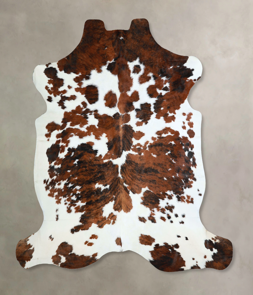 Tricolor X-Large European Cowhide Rug 6'10"H x 6'7"W #A41352 by Hudson Hides