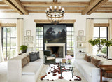 Tricolor X-Large European Cowhide Rug 6'9"H x 6'8"W #A41353 by Hudson Hides