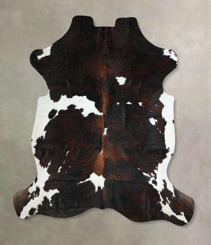 Tricolor X-Large European Cowhide Rug 7'1"H x 6'5"W #A41355 by Hudson Hides