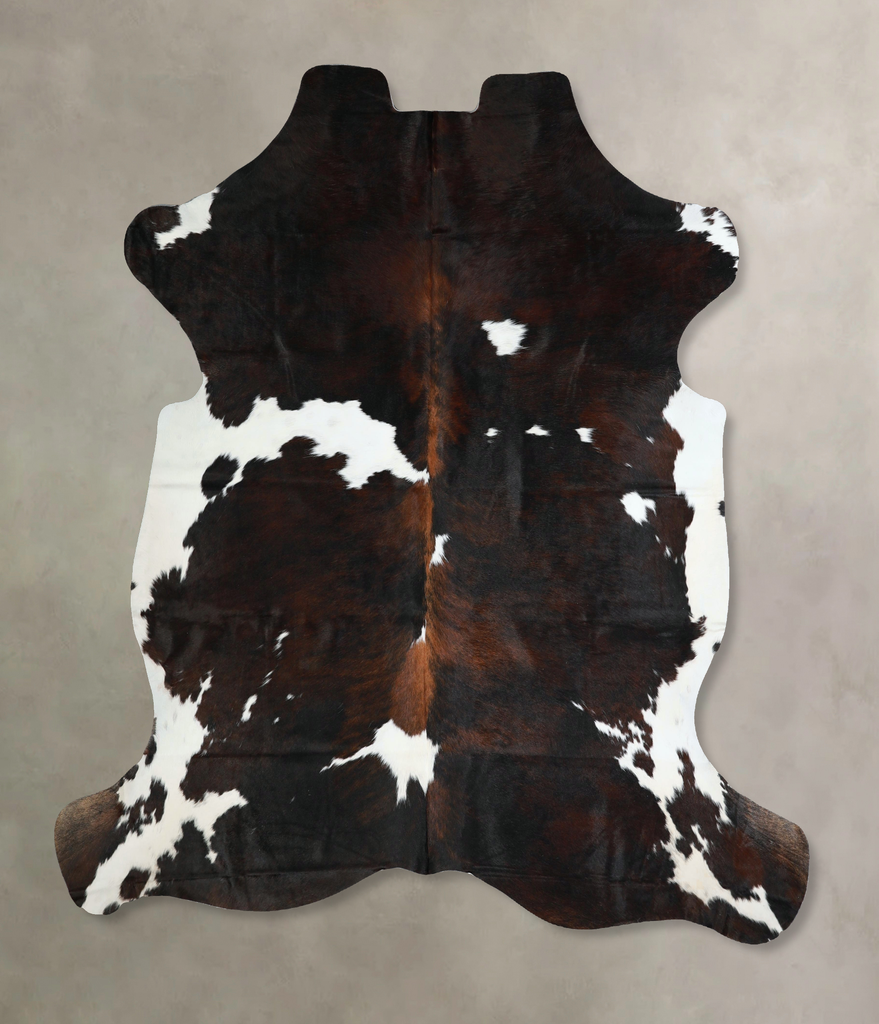 Tricolor X-Large European Cowhide Rug 7'1"H x 6'5"W #A41355 by Hudson Hides