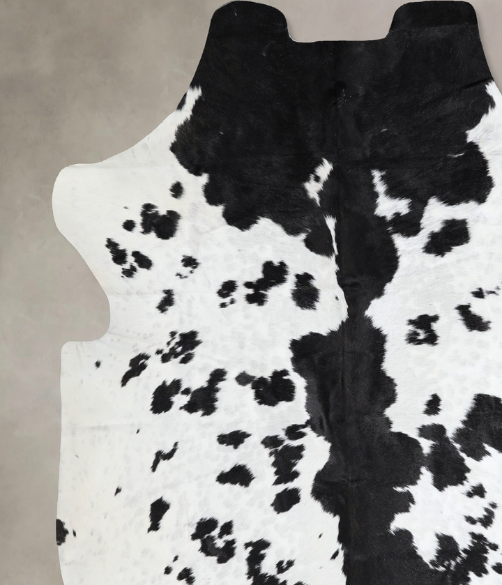 Black and White X-Large Brazilian Cowhide Rug 7'1"H x 6'10"W #A41356 by Hudson Hides