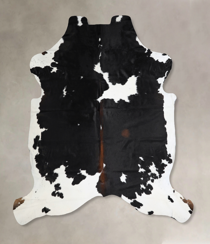 Black and White XX-Large Brazilian Cowhide Rug 7'3"H x 7'0"W #A41357 by Hudson Hides