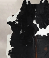 Black and White XX-Large Brazilian Cowhide Rug 7'3"H x 7'0"W #A41357 by Hudson Hides