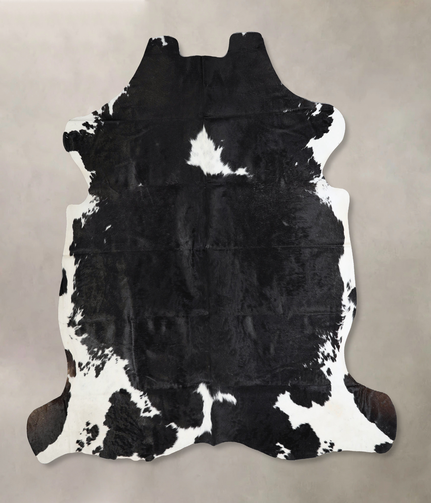 Black and White X-Large Brazilian Cowhide Rug 7'0"H x 7'0"W #A41360 by Hudson Hides