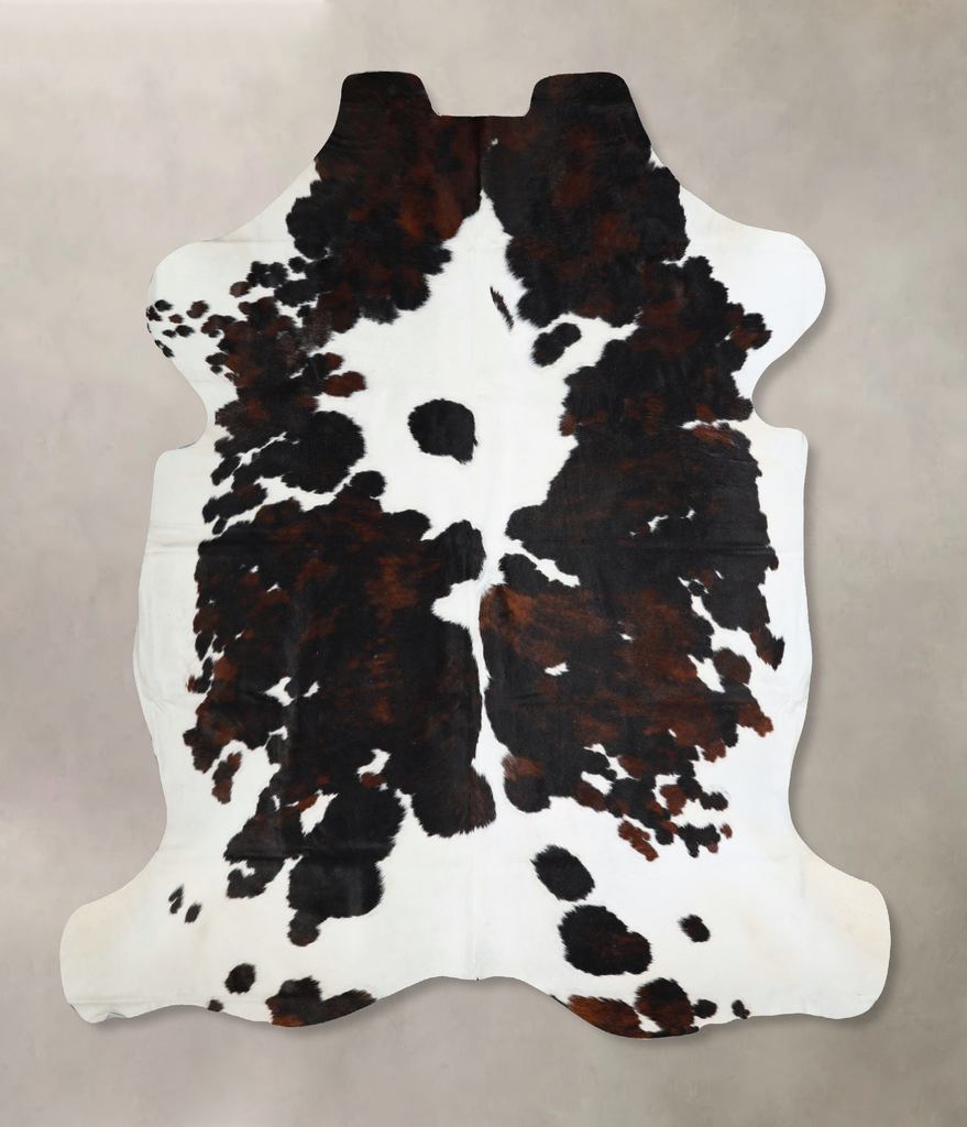 Tricolor X-Large European Cowhide Rug 7'2"H x 6'10"W #A41367 by Hudson Hides