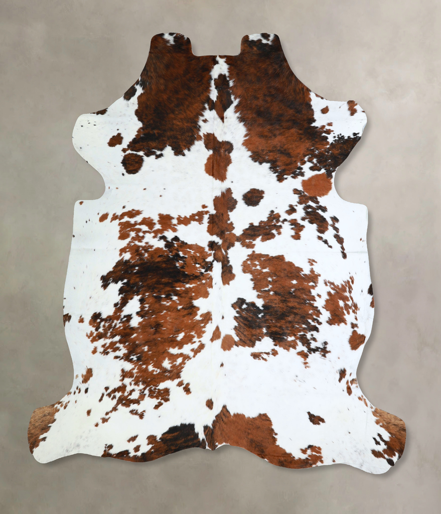 Tricolor X-Large European Cowhide Rug 7'1"H x 6'8"W #A41368 by Hudson Hides