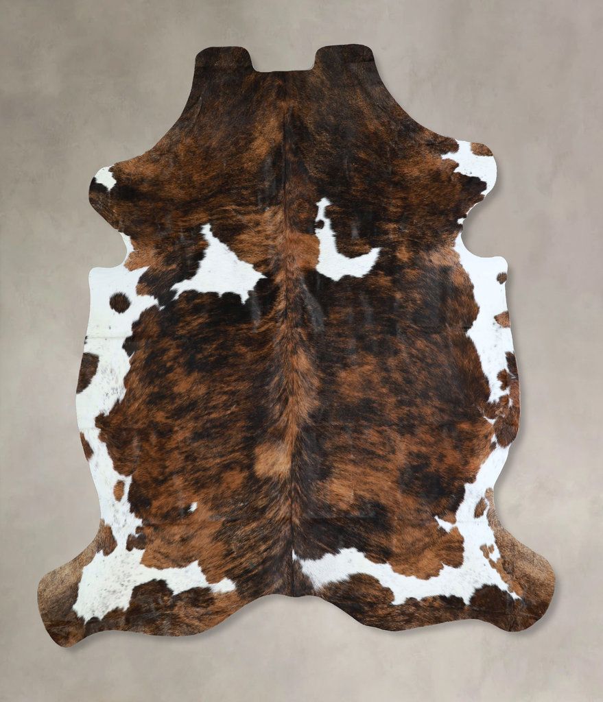 Tricolor X-Large European Cowhide Rug 7'2"H x 6'5"W #A41370 by Hudson Hides