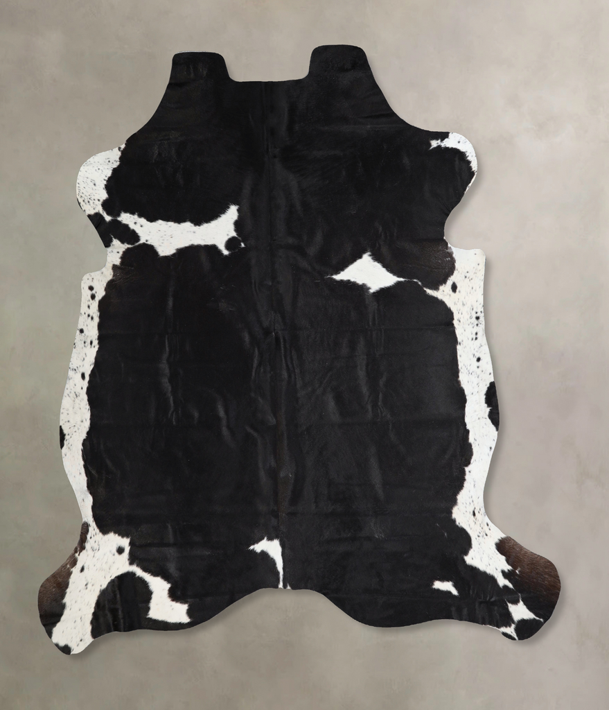 Black and White X-Large Brazilian Cowhide Rug 6'11"H x 6'9"W #A41371 by Hudson Hides