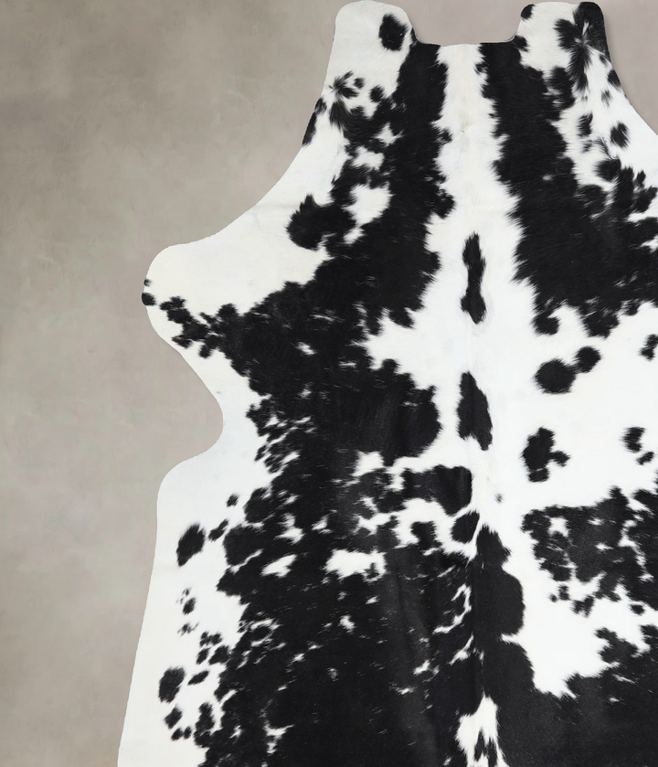 Black and White X-Large Brazilian Cowhide Rug 6'11"H x 6'2"W #A41373 by Hudson Hides