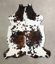 Tricolor X-Large European Cowhide Rug 6'10"H x 6'9"W #A41378 by Hudson Hides