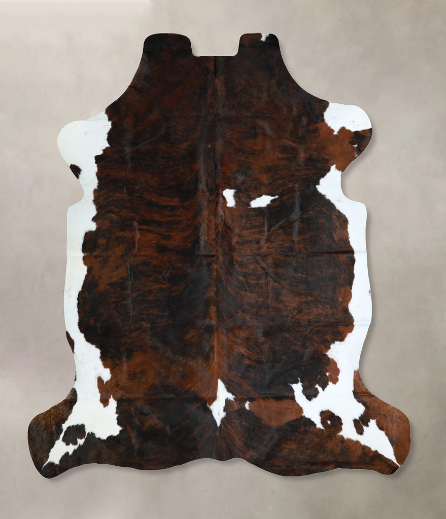 Tricolor X-Large European Cowhide Rug 6'6"H x 6'2"W #A41381 by Hudson Hides